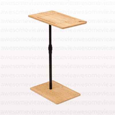 Table de bout en bambou à hauteur réglable en forme de C avec 2 fentes et table d'appoint pour le salon et la chambre à coucher (Rectangle + Rectangle)