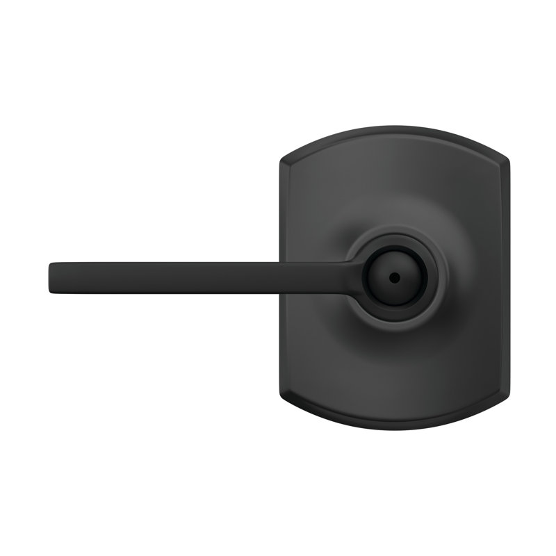 Latitude Privacy Leverset with Greenwich Rosette, Matte Black, Privacy (Bed & Bath)