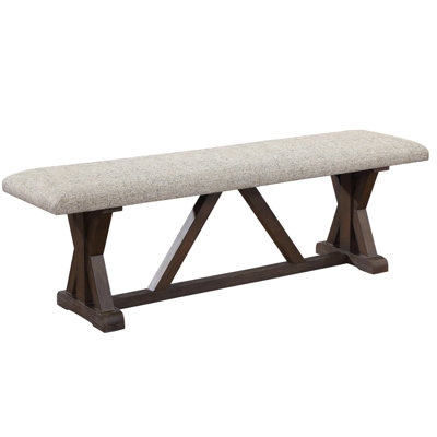Banc élégant avec siège rembourré et base en tréteau unique en forme de X