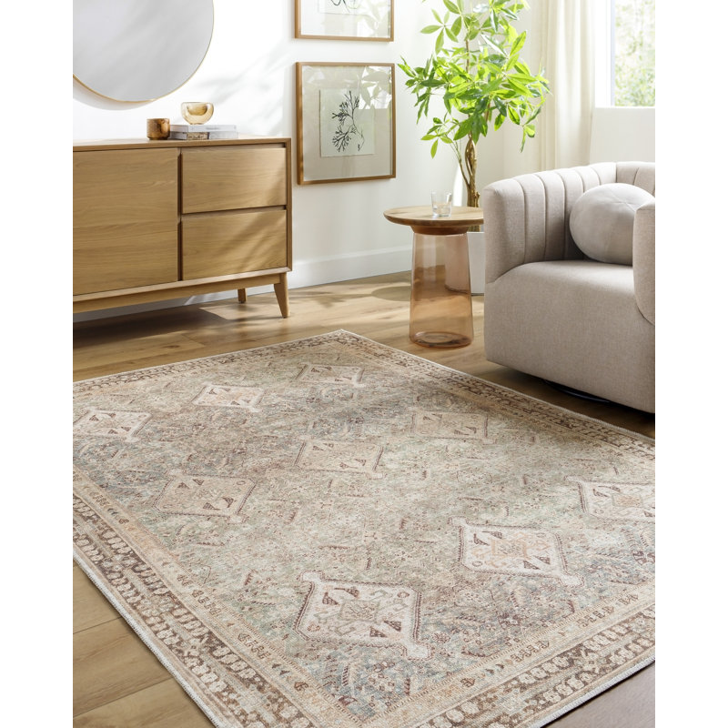Isaic Washable Oriental Indoor Rug, Rectangle 7'10" x 10'2"