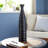 Ceramic Black Decorative Vase with Ripple Texture