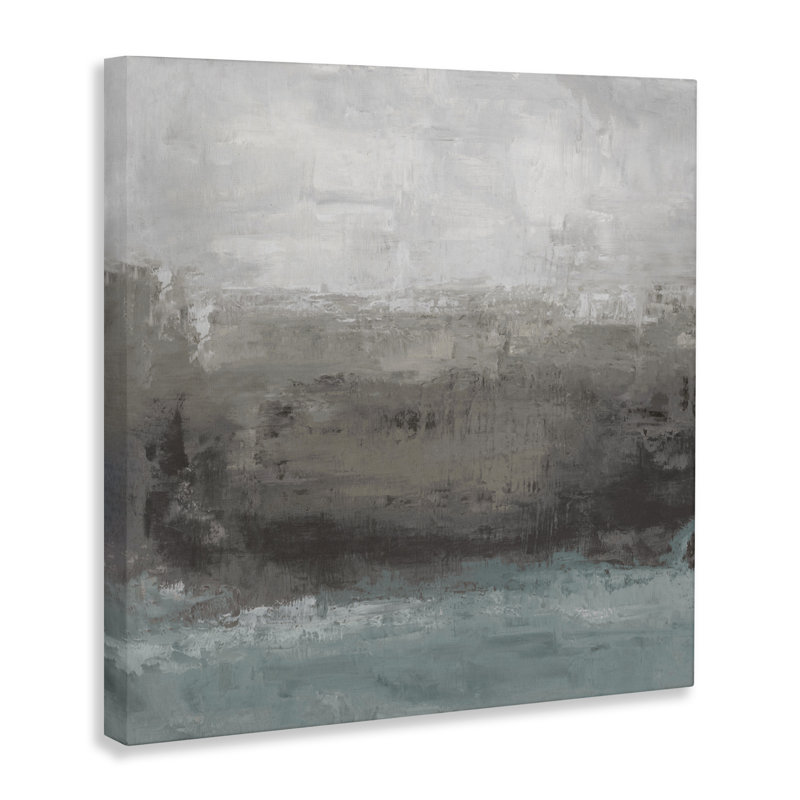 Terre et mer, toile abstraite, conception par Hannah Dawson, H 36 po x l 36 po
