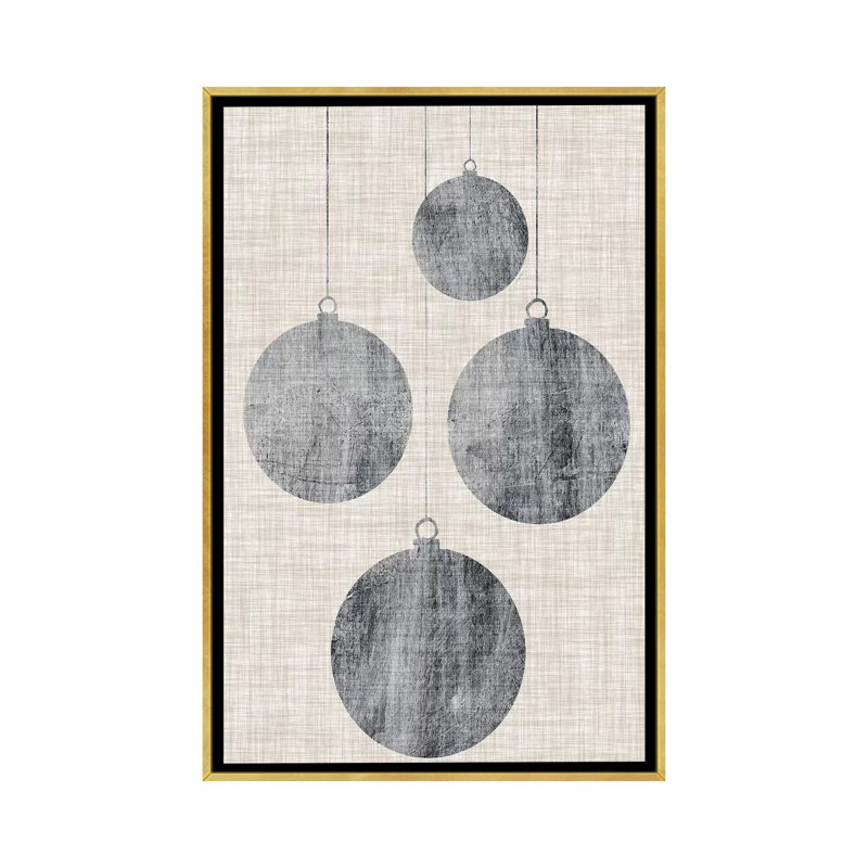 Impression sophistiquée «Christmas Collection E» par Grace Popp, H 26 po x l 18 po x 1,5 po, Toile encadrée d'or