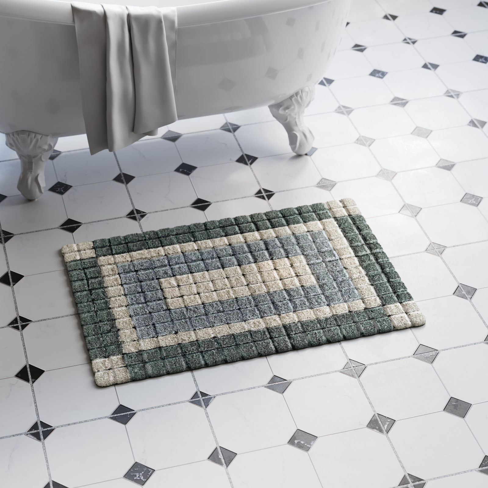 Martex Arcadia Arcadia Cotton Bath Rug, Slate