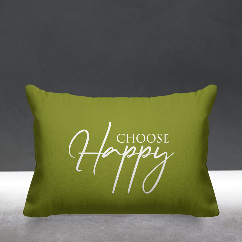 Housse et insert de coussin rectangulaire extérieur Aspire Choisissez Happy, Avocat