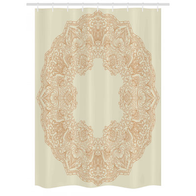 Brown/Beige Stall Shower Curtain Single + Hooks -  Ambesonne, stall_13525_54x78