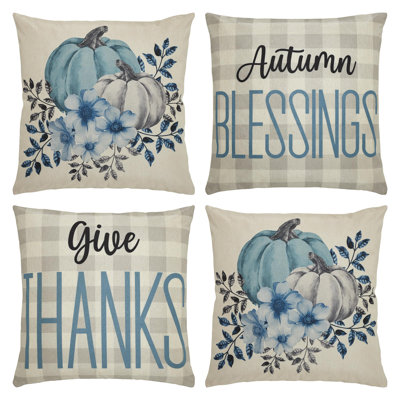 Ensemble de 4 housses de coussin « Vœux d'automne » 51 x 51 cm