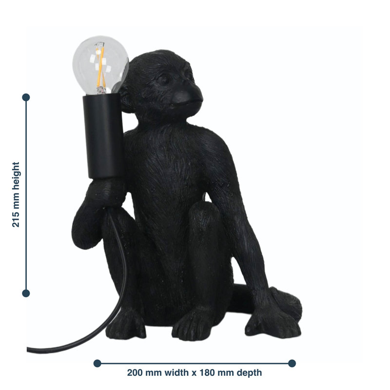 Bayler Resin Novelty Lamp, Black Resin