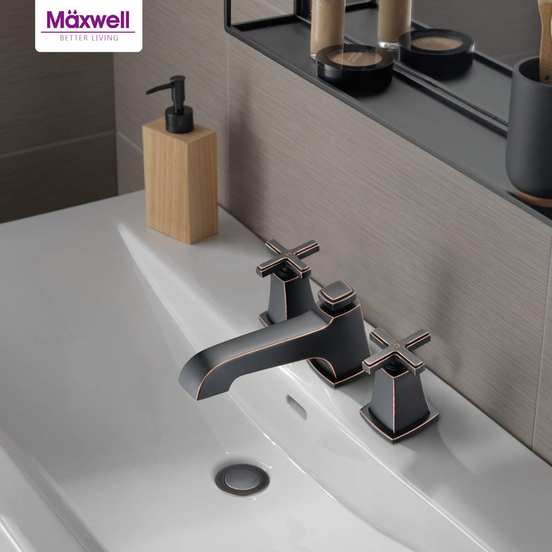 Widespread 2-handle Bathroom Faucet with Drain Assembly, Oil-Rubbed Bronze