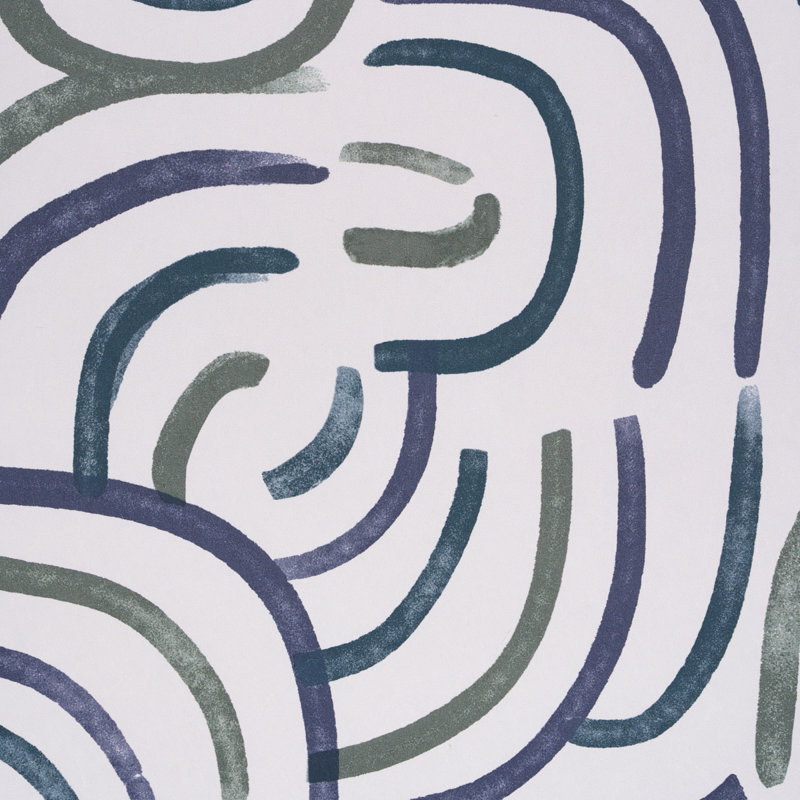 Papier peint Schumacher x Backdrop New Beat, Bleu / vert