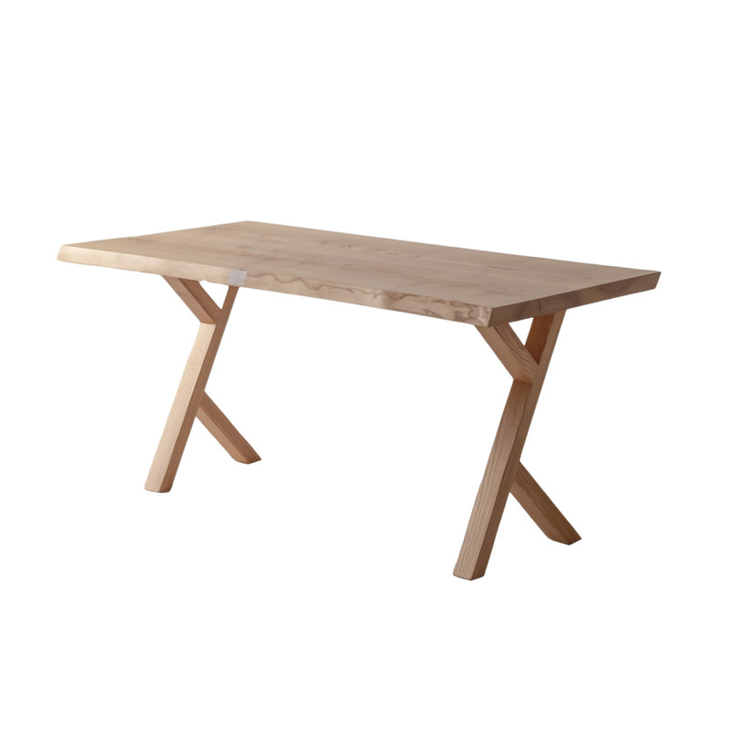 Nordic Simple Small Family Table Ash Solid Wood Dining Table, 29.52"H x 62.99"L x 31.49"W