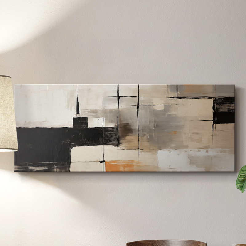 Toile tendue avec châssis abstrait Series # 3 XCVII, H 12 po x l 30 po