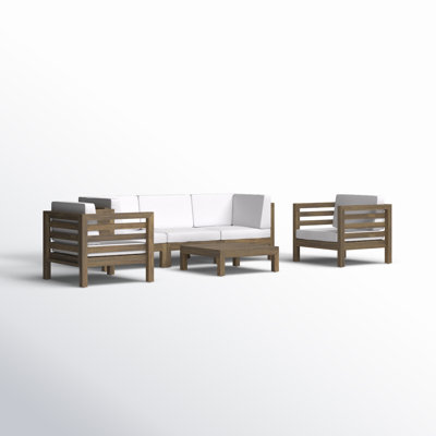 Maher Acacia 5 - Person Patio Conversation Set with Cushions