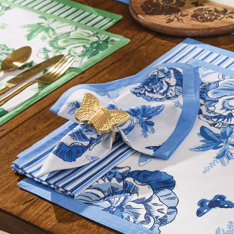 Ensemble de 4 serviettes de table Patricia Heaton Home, Bleu