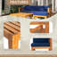 Ensemble de canapé modulaire d'extérieur en bois 5 pièces avec coussins et table basse-748817658