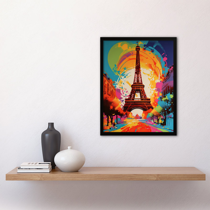Alesha Abstract Paris Eiffel Tower Sunrise France Monument - Single Picture Frame Print