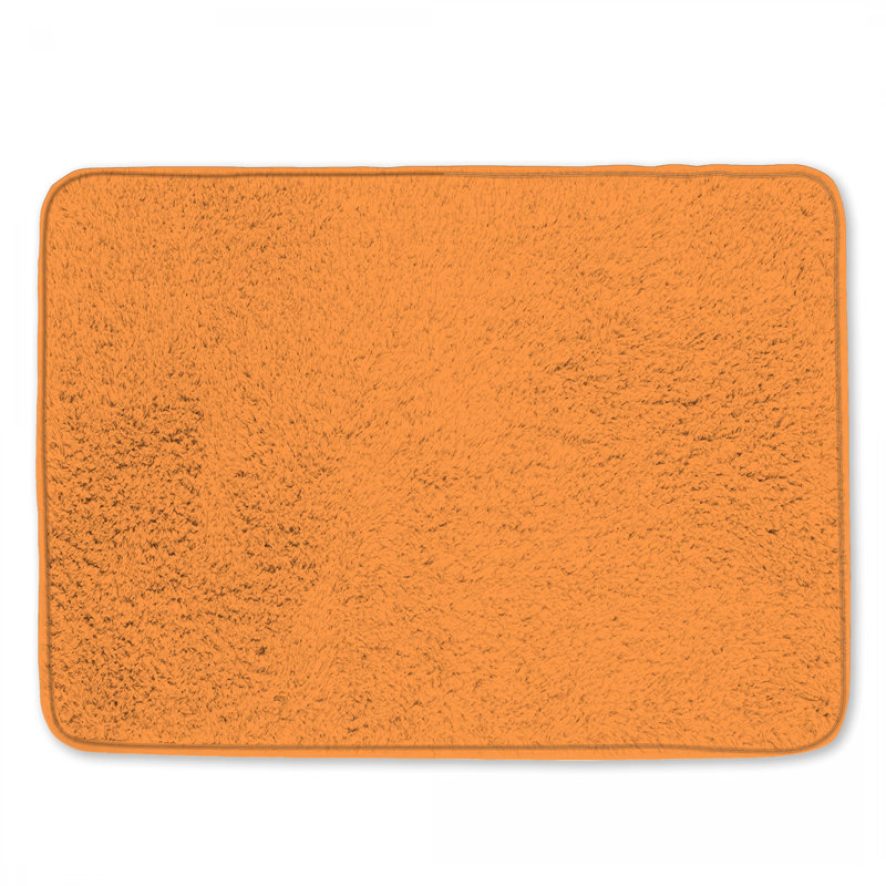 Solid Orange Background Bath Mat, 34in W x 21in L
