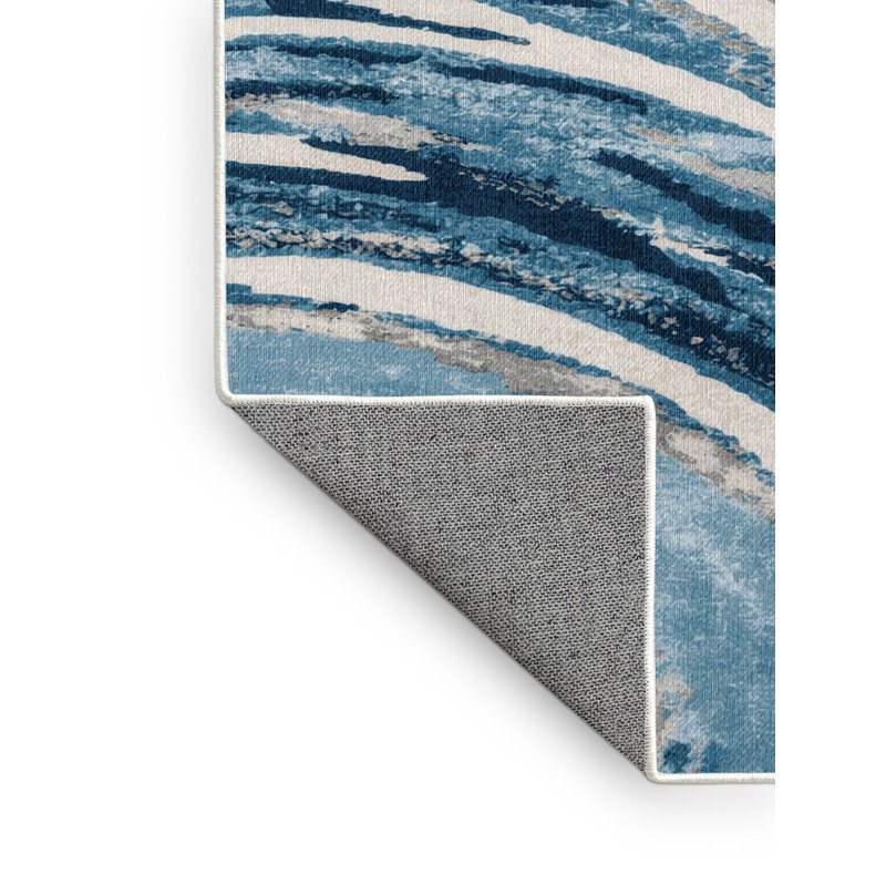 Machine Washable Space Green Area Rug, Square 5'