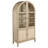 Coriene 4-Door Cane Dining Vitrine Display Cabinet Beige Oak
