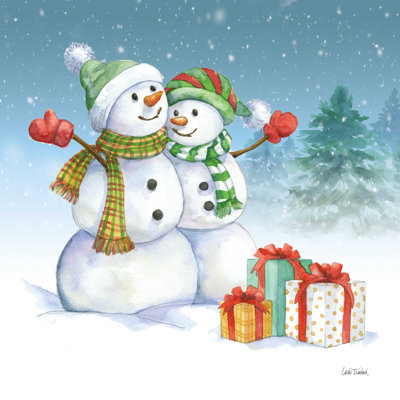 «Wasilla Snowman Family V On Canvas» par Leslie Trimbach, reproduction