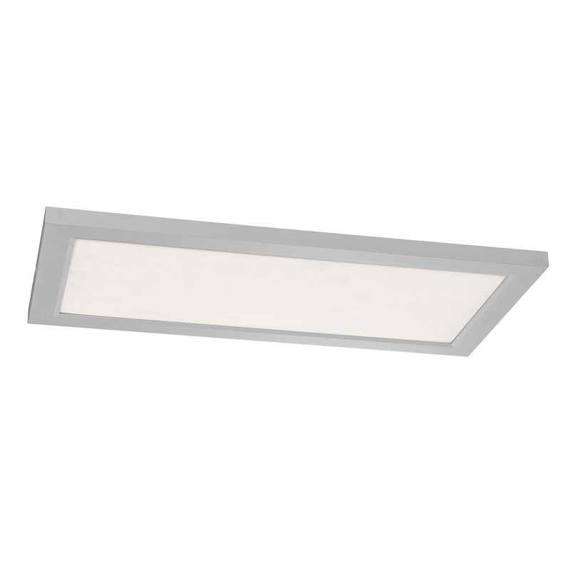 Plafonnier encastré à DEL Lugan - P 12 po x l 24 po - nickel satiné, Satin Nickel, H 1 po x l 24 po x P 12 po