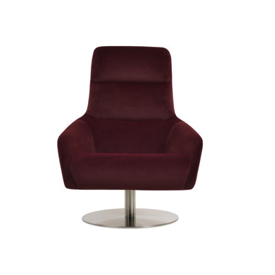 Chaise pivotante ronde BRC en velours cerise