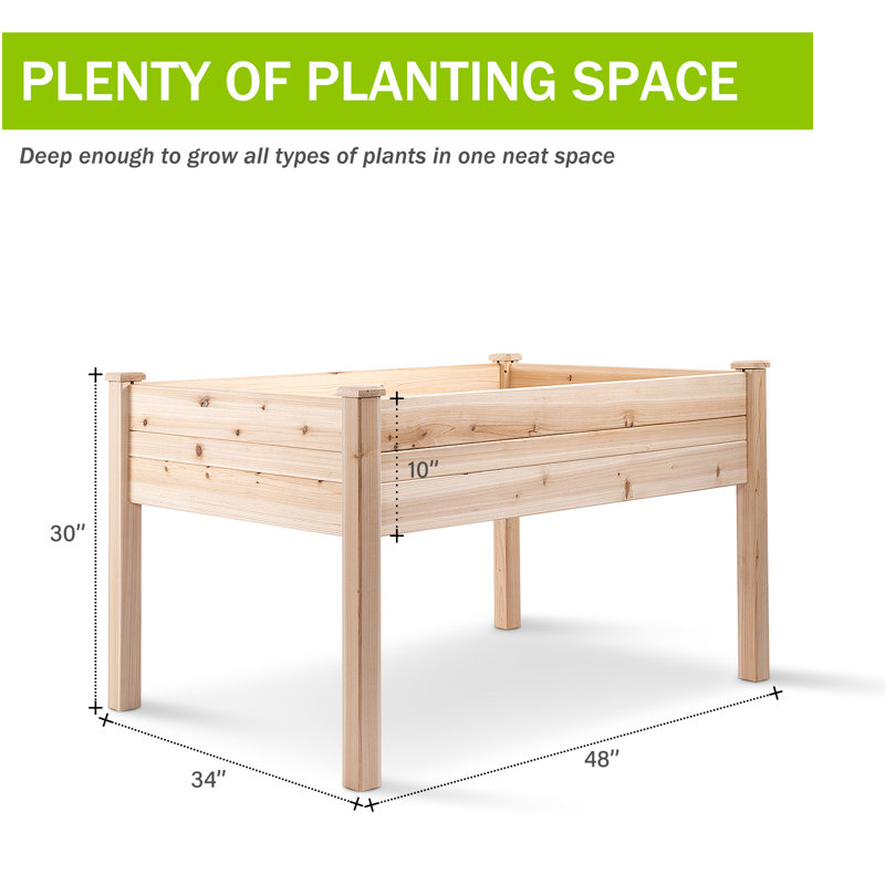 Shavina Wood Elevated Planter