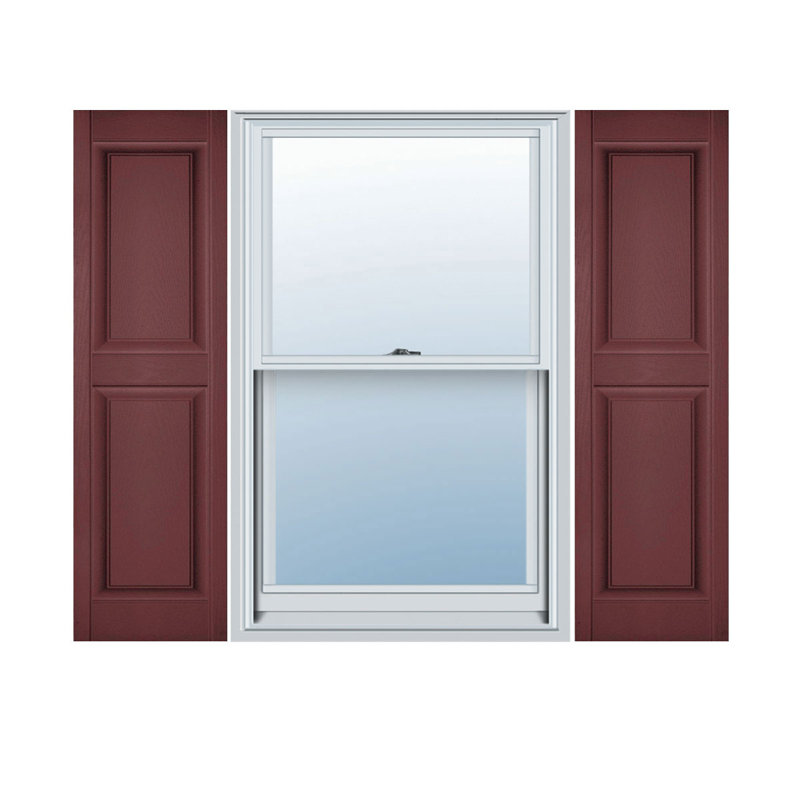 Mid-America Vinyl, Custom Two Equal Panels, Raised Panel Shutters, w/Installation Shutter-Lok's