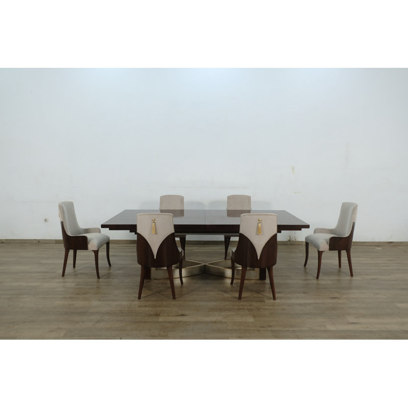 11 Piece Glamour Dining Set  With Rosewood Chair
