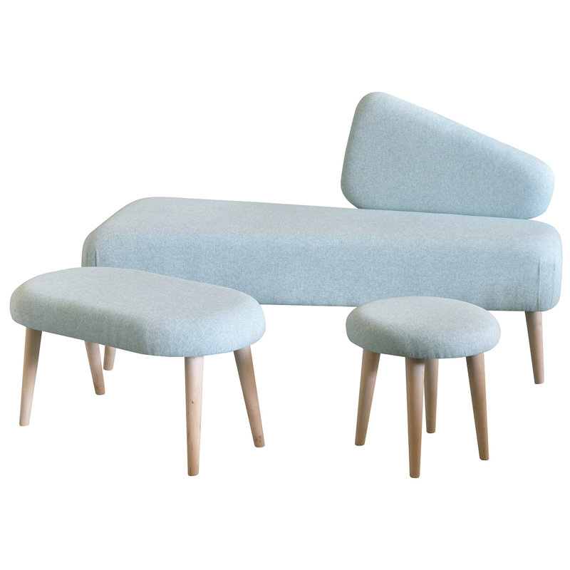 Shetland Upholstered Chaise Lounge, Blue