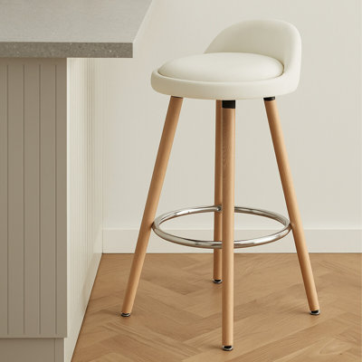 Bunker Lake Yes Upholstered Bar Stool with Solid Wood Frame