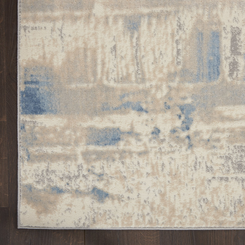 Tapis ivoire moderne Golda, Tapis de couloir 2 pi 3 po x 7 pi 3 po