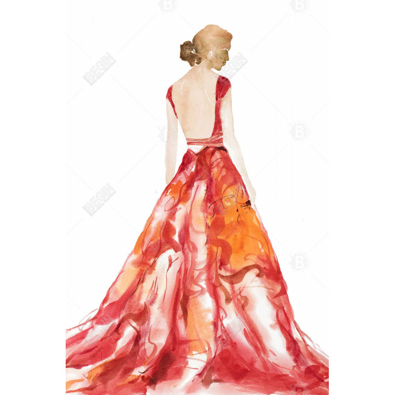 «Red Prom Dress» sur toile, H 36 po x l 24 po