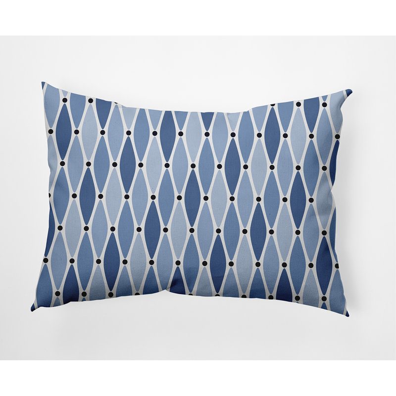 Coussin lombaire d’extérieur Wavy, bleu