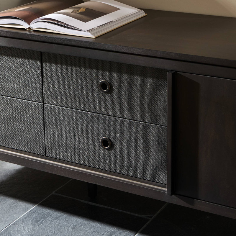 Dawn Media Console-Black Raffia