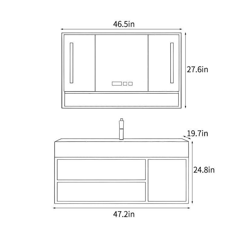 Nordic style modern bathroom cabinet