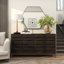 Miroir mural hexagonal en bois avec cadre minimaliste-1824171746