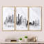 «Seattle Black Silhouette - Cityscape», ensemble d'art mural sur toile-138160272-138160275