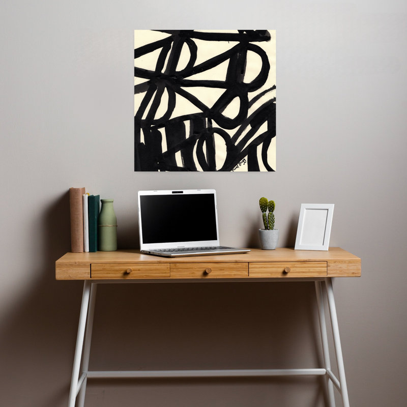 Art contemporain abstrait géométrique audacieux, H 18 po x l 18 po