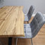 Wooden Brown Dining Table with 4 Grey Velvet Chairs, Stylish Dining Room Furniture-2136453910