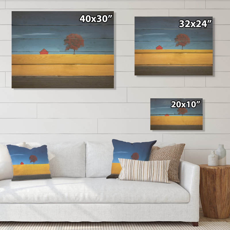 Prayies Endless Horizons I - prairies, art sur bois de pin naturel, H 10 po x l 20 po