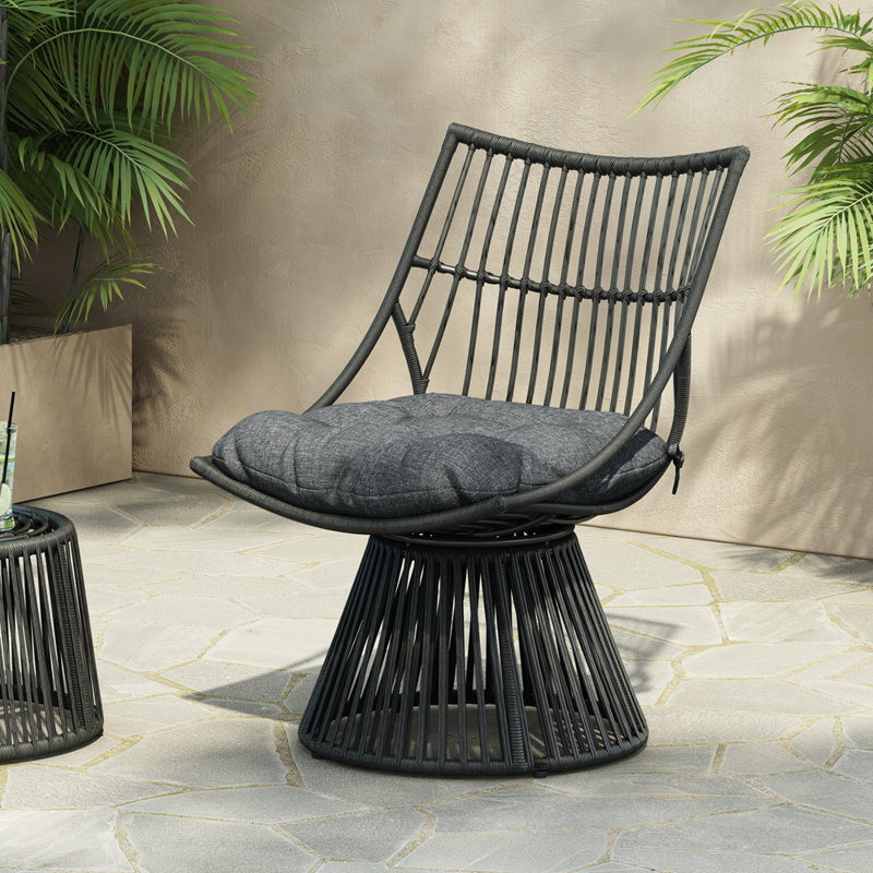 ELAINE High-Back Wicker Chair with Durable Polyethylene Rattan, Perfect for Comfortable and Stylish Outdoor Seating