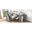 Lit superposé simple en L avec 3 tiroirs, bureau portable et garde-robe-628328899