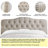 Tufted Upholstered Wingback Headboard, Solid Wood Head Board with Wood Legs, Adjustable Height Bed headboard from 47” to 63” Fabric Headboard in Modern Button Design, Beige-1974153499-1974153503