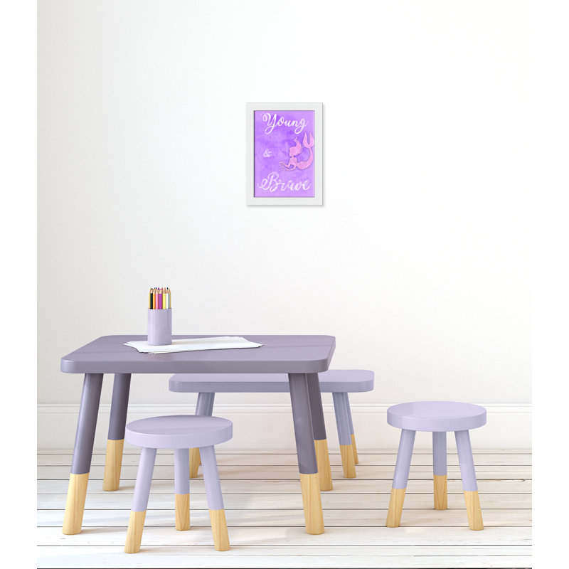 Adhésif décoratif Brave Mermaids, H 14 po x l 10 po x P 0,6 po, Encadré plat blanc