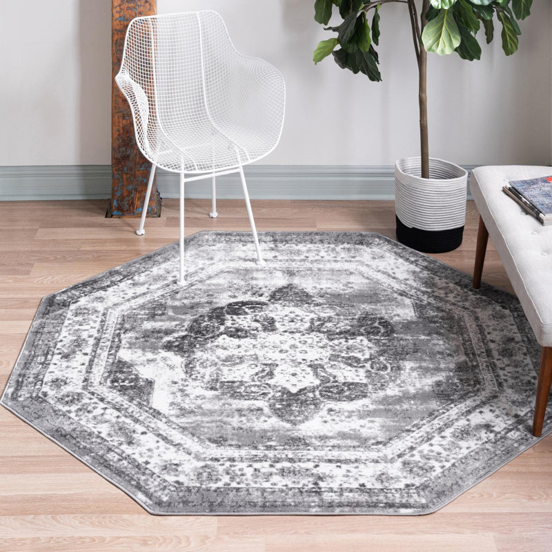 Tapis oriental Brandt, Octogone 7 pi 10 po x 7 pi 10 po, Gris