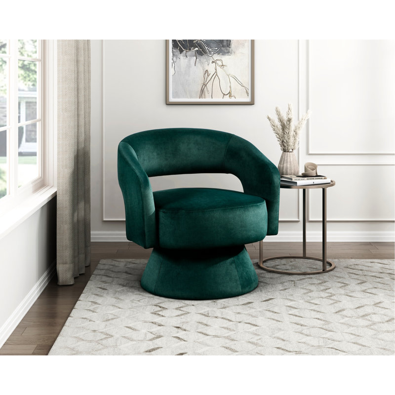 Chaise moderne en velours, fabrication en bois massif, pivotant sur 360 degrés et structure en contreplaqué, Green
