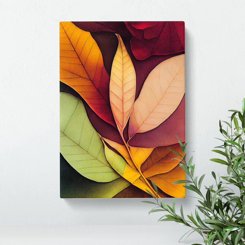 Leaves In Technicolour No.1 - Wrapped Canvas Print, 50cm H x 35cm W x 3cm D