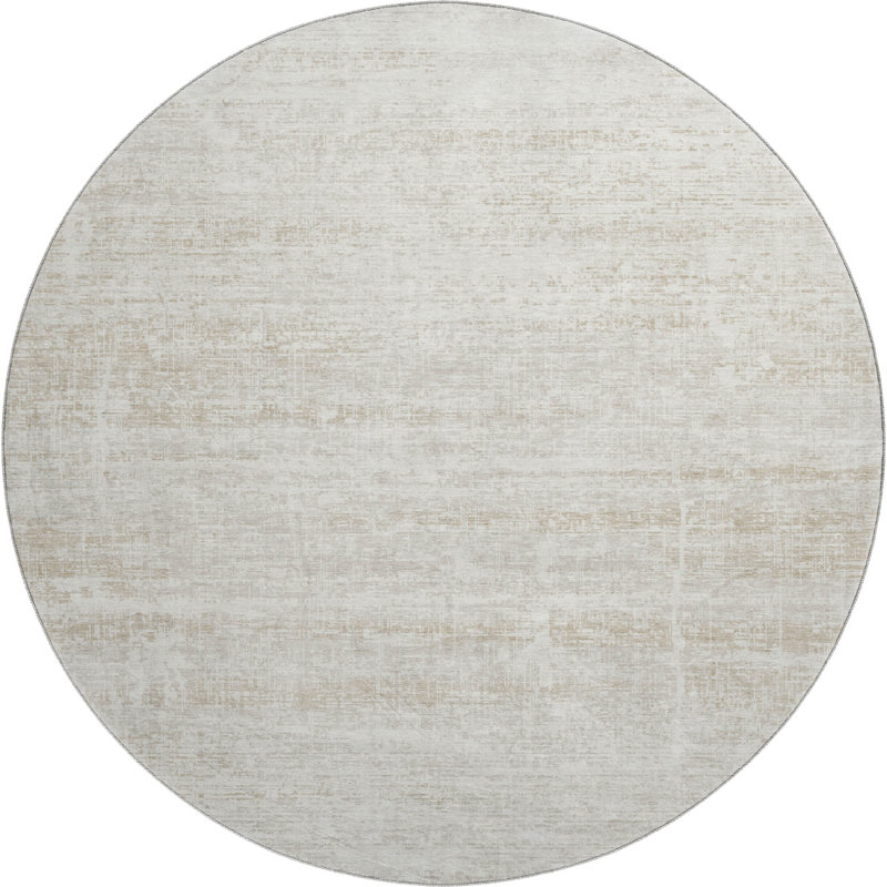 Tapis ivoire Premium lavable à la machine Gerardo, Rond 8 pi