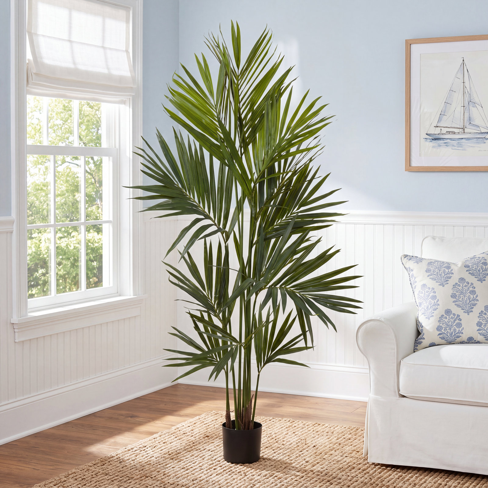 Faux Flowering Tree in Pot, 84" H x 48" W x 40" D
